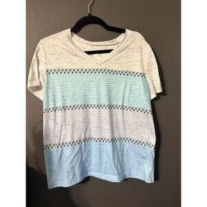 Large Blue & White TShirt Womens